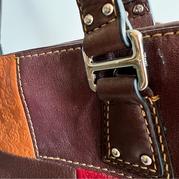 Fossil Patchwork Leather Tote Bag - Multicolor - Picture 6 of 13